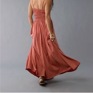 AE Sunchaser Knit Smocked Bodice Midi Dress